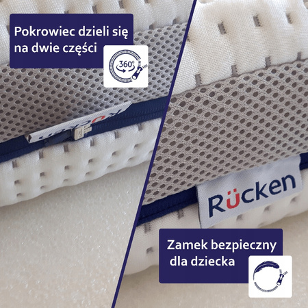 RUCKEN MATERAC DLA DZIECI AERO Z MATĄ 3D średnio - twardy 140x70 cm