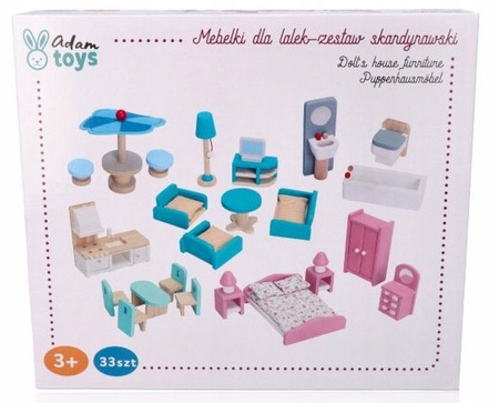 ADAM TOYS MEBELKI MEBLE SKANDYNAWSKIE DLA LALEK