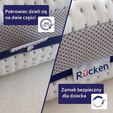 RUCKEN MATERAC ASEPTIC Z PIANKI ANTYBAKTERYJNEJ 140x70 cm