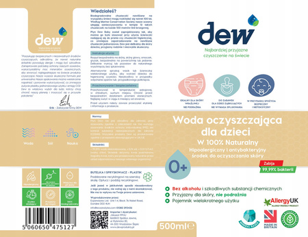 DEW SPRAY WODA OCZYSZCZAJĄCA BEZ SPŁUKIWANIA 500ml