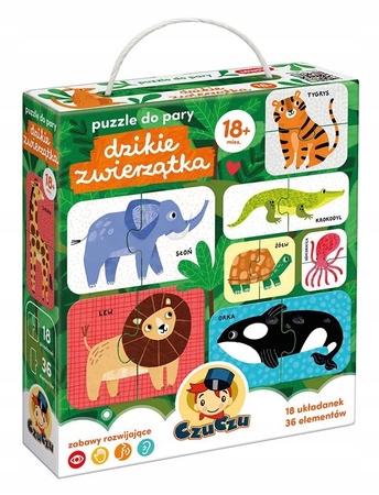 CZUCZU PUZZLE DO PARY DZIKIE ZWIERZĄTKA 18m+