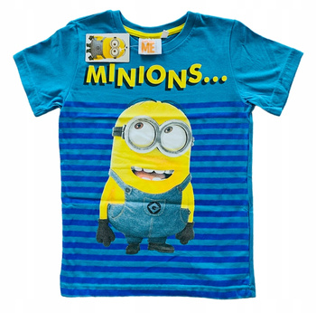 KOSZULKA T-SHIRT DLA CHŁOPCA MINIONKI NIEBIESKA ROZM. 116