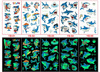 TATUAŻE ZMYWALNE KALKOMANIE ŚWIECĄCE W CIEMNOŚCI DLA DZIECI 5 ARKUSZY REKIN