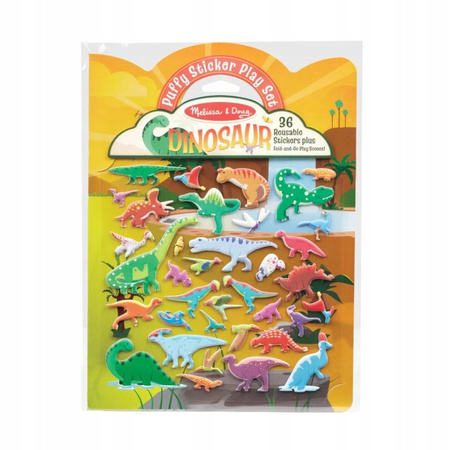 MELISSA & DOUG NAKLEJKI WIELORAZOWE WYPUKŁE DINOZAUR