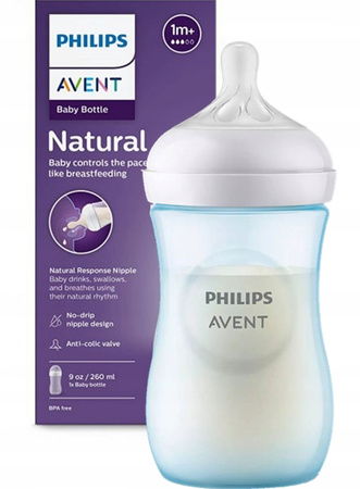 AVENT BUTELKA RESPONSYWNA NATURAL 3.0 NIEBIESKIE 260ML 1m+