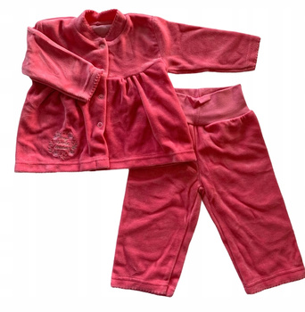 EWA KLUCZE KOMPLET TEDDIES WELUR DLA DZIEWCZYNKI BLUZA I SPODENKI ROZ. 68