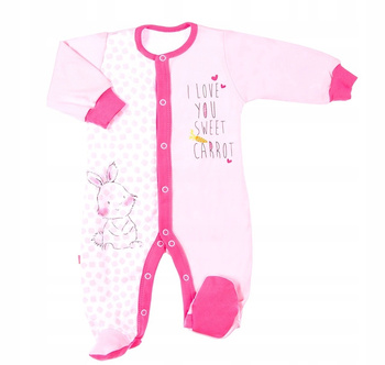 EWA KLUCZE PAJACYK PETITE RÓŻOWY Z KRÓLIKIEM DLA DZIEWCZYNKI ROZ. 86