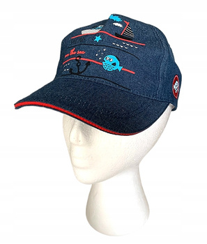 YO! CZAPKA Z DASZKIEM BEJSBOLÓWKA CHŁOPIĘCA JEANSOWA 100% BAWEŁNA ROZM. 52