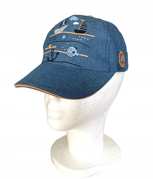 YO! CZAPKA Z DASZKIEM BEJSBOLÓWKA CHŁOPIĘCA JEANSOWA 100% BAWEŁNA ROZM. 50