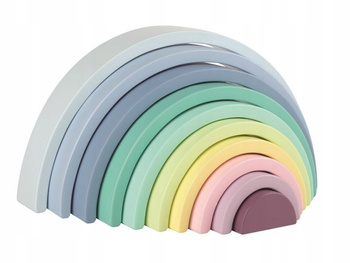 LELIN UKŁADANKA DREWNIANA EDUKACYJNA TĘCZA 10 ELE.