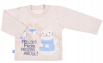 EWA KLUCZE BLUZECZKA Z DŁUGIM RĘKAWEM WINTER BEŻOWA Z MORSEM ROZ. 80