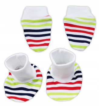 NICOL ZESTAW KOMPLET BAWEŁNA RĘKAWICZKI NIEDRAPKI + BUCIKI DLA NIEMOWLĄT