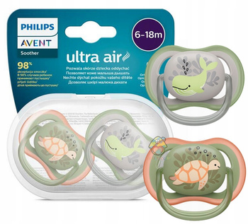 AVENT SMOCZEK ORTODONTYCZNY USPOKAJAJĄCY ULTRA AIR WIELORYBY 6-18m ETUI