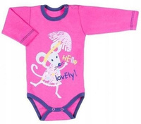 EWA KLUCZE BODY MESSY PLAY DŁUGI RĘKAW RÓŻOWE Z MYSZKĄ ROZ. 68