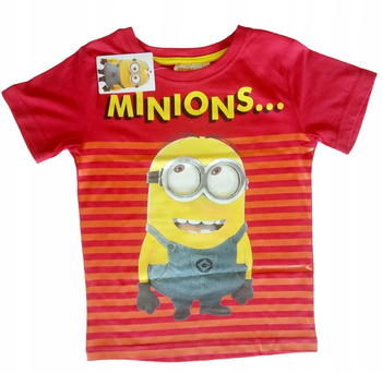 KOSZULKA T-SHIRT DLA CHŁOPCA MINIONKI CZERWONA ROZM. 110