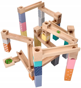 ADAM TOYS KULODROM DREWNIANY PASTELOWY 53ELE.